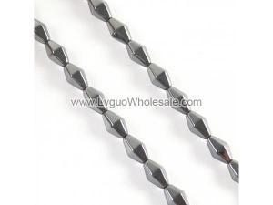 Non magnetic Hematite Beads, Bicone, Faceted, different size for choice, black, Hole:Approx 1mm, Length:16 Inch, Sold By Strand